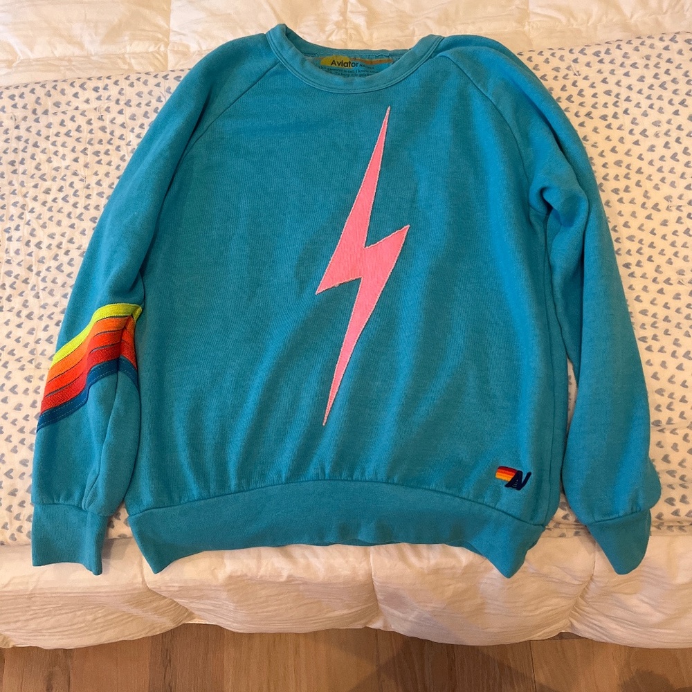 AVIATOR NATION lightning bolt crewneck